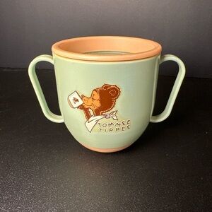 1950s Tommee Tippee Training Cup Westland Plastics Bear Graphic 2 Handles